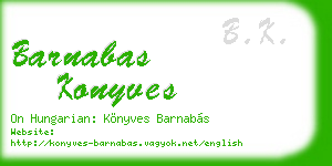 barnabas konyves business card